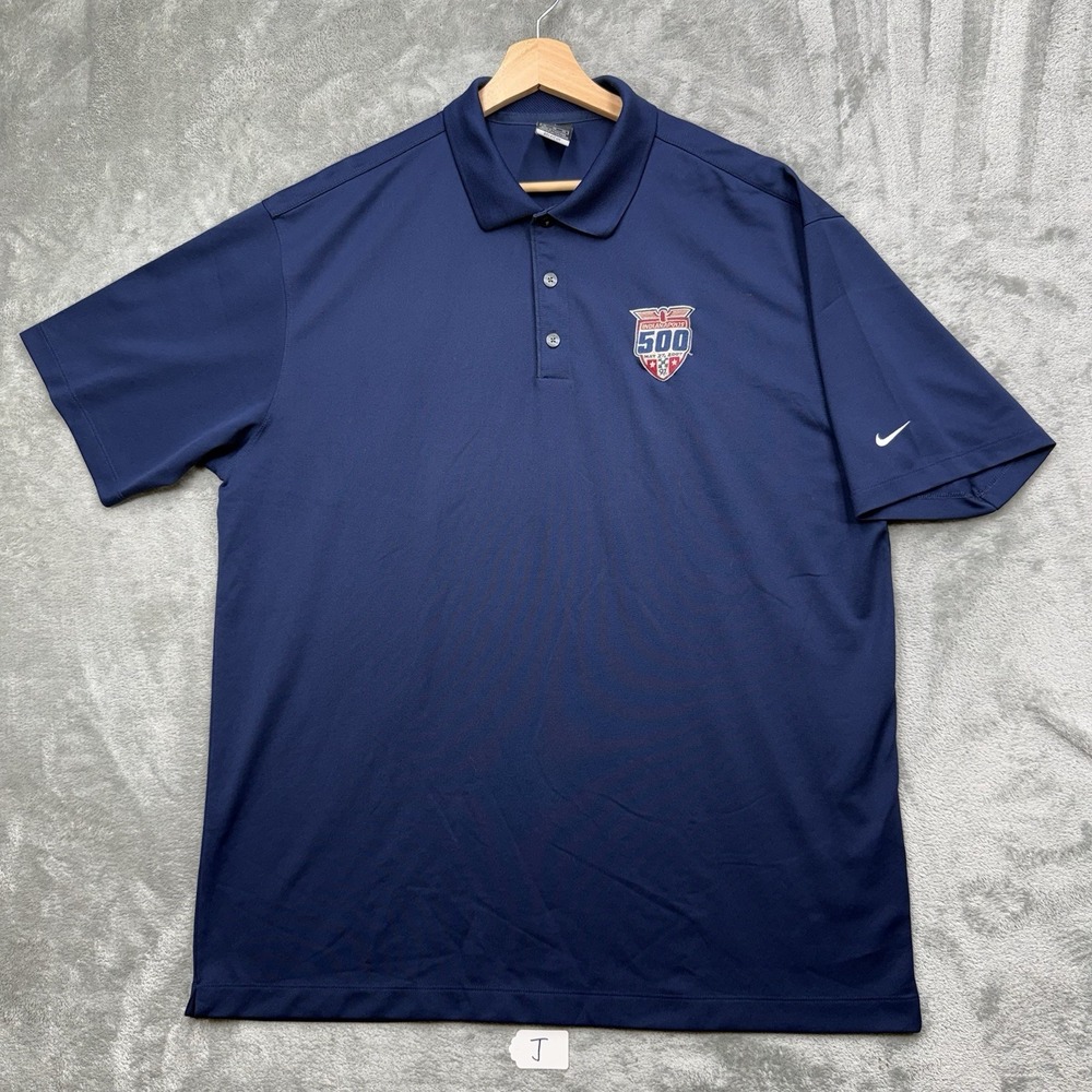 Nike Golf Indianapolis 500 Embroidered Polo Shirt Mens XL Navy Blue Dri-Fit